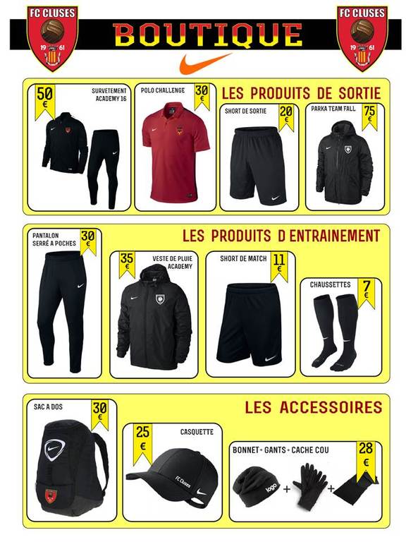 Boutique FC Cluses Saison 2016-2017