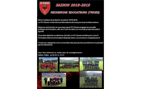 SAISON 2018-2019 Recherche Educateurs