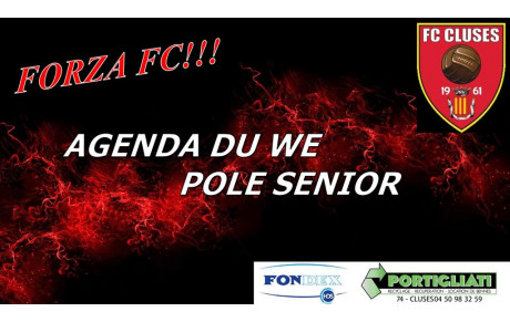 FC CLUSES AGENDA DU WE SENIORS 