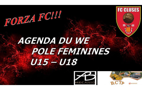 FC CLUSES AGENDA DU WE POLE FEMININ