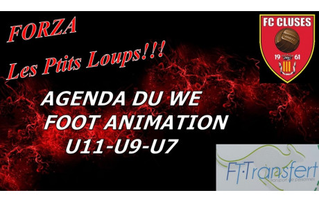 FC CLUSES AGENDA DU WE FOOT ANIMATION